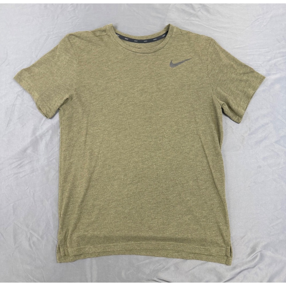 Nike Mens Dri-FIT Training T-Shirt Olive Green Heather AJ8002-325 Size M
